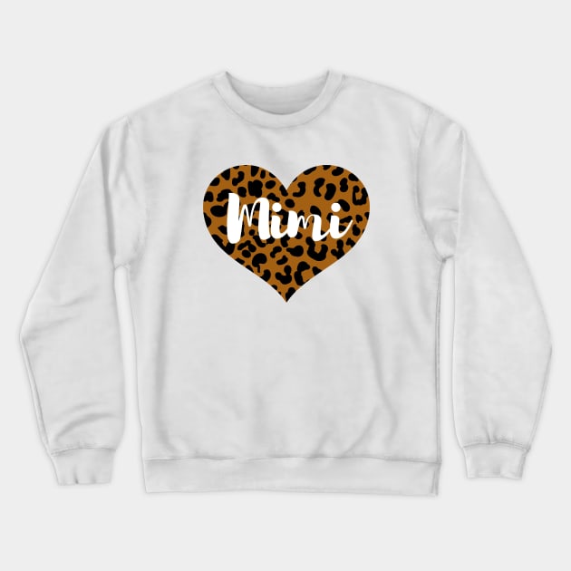 Cute Leopard Print Mimi Heart Crewneck Sweatshirt by Hello Sunshine